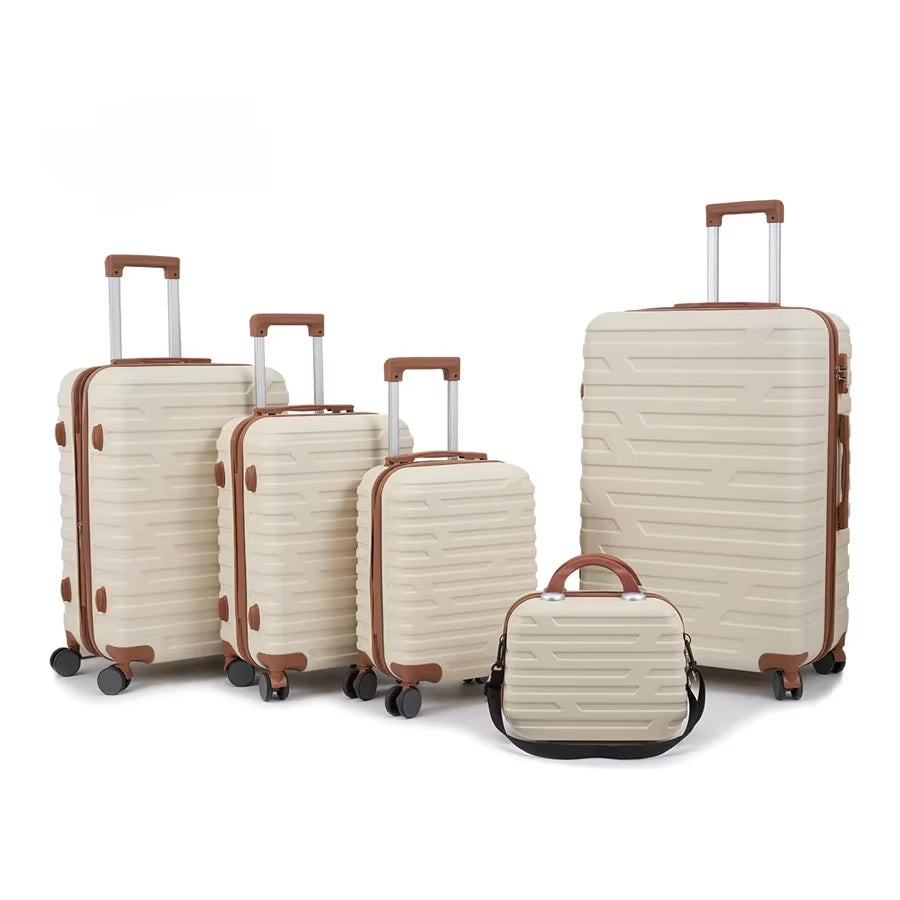 ABS Travel Luggage Suitcase Set with Wheels, Carry on Bags, Hardshell Luggage Bag, 5 Piece