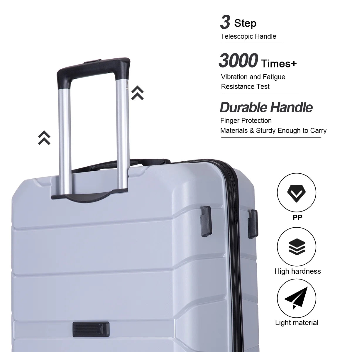 Travelhouse Hardside Luggage 3 Piece Set Hardshell Lightweight Suitcase with TSA Lock Spinner Wheels.