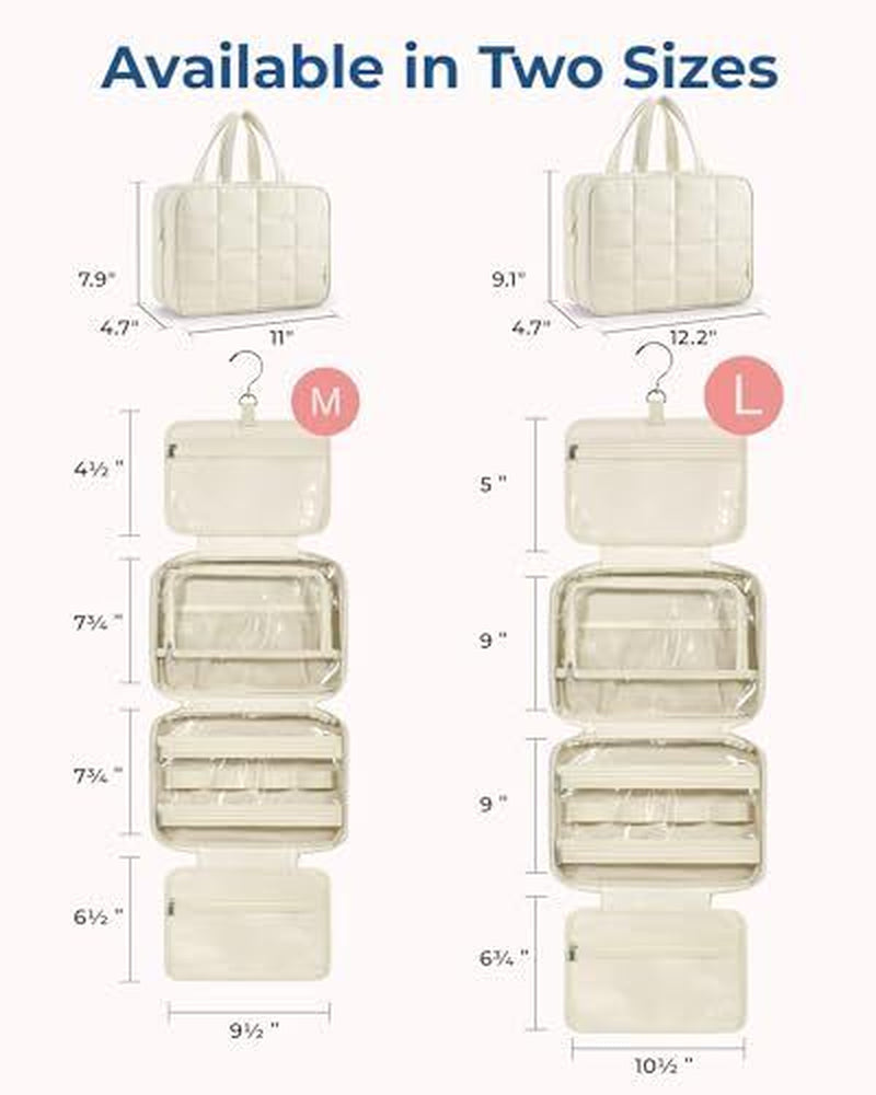 Travel Toiletry Bag with Jewelry Organizer, Hanging Travel Bag for Large Camel