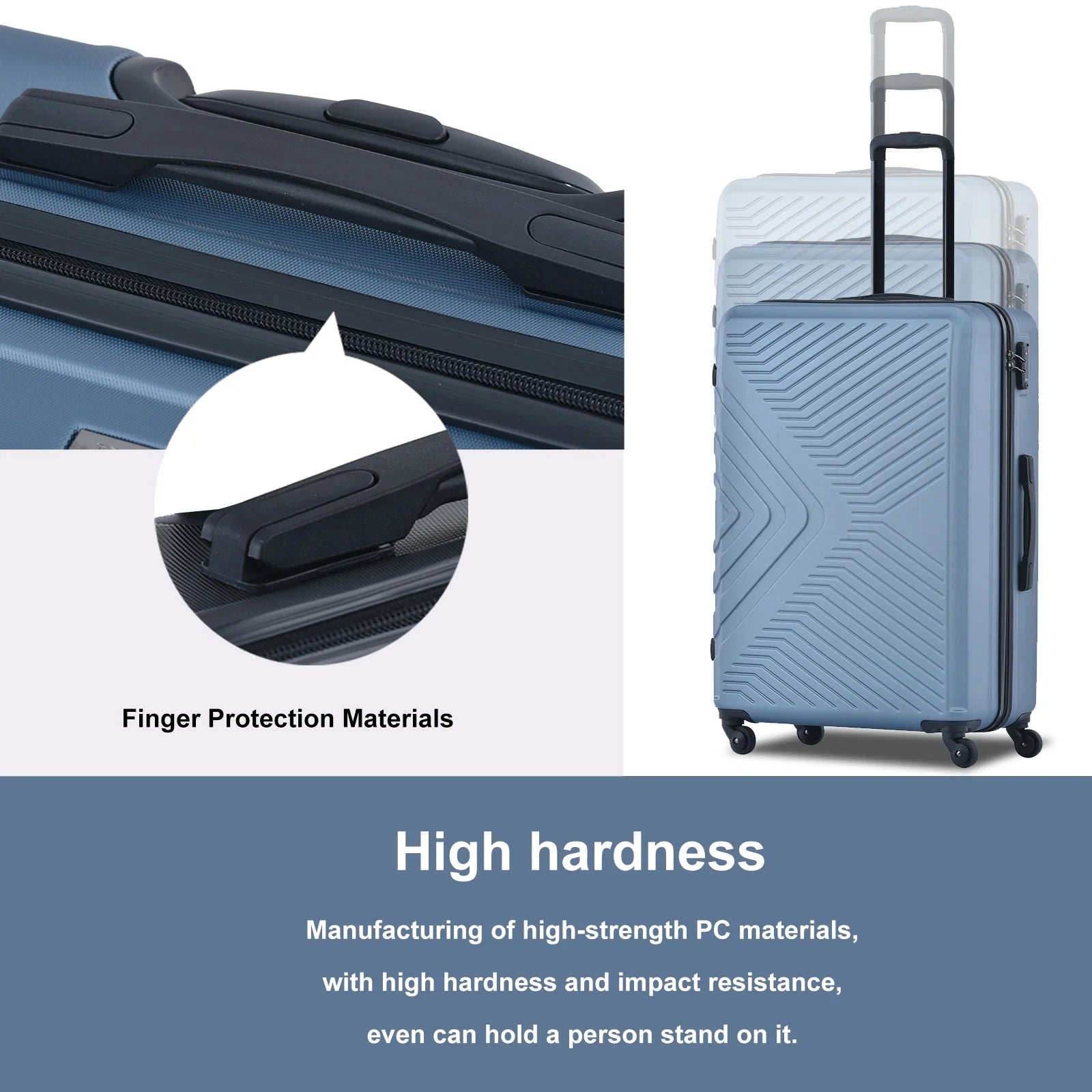 Travelhouse 3 Piece Hardshell Luggage Set Hardside Lightweight Suitcase with TSA Lock Spinner Wheels 20In24In28In.