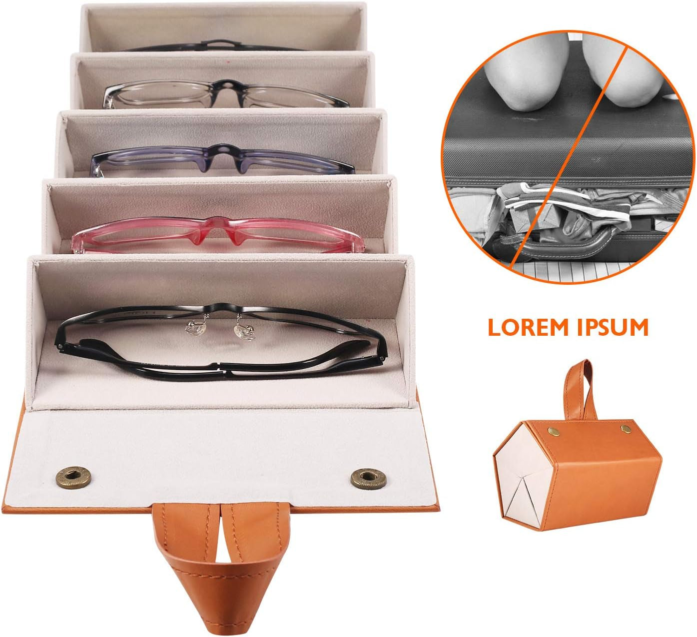 Travel Sunglasses Organizers Sunglass Travel Case Sunglass Travel Case for Multiple Pairs(4 Slot,5 or 6 Slots)