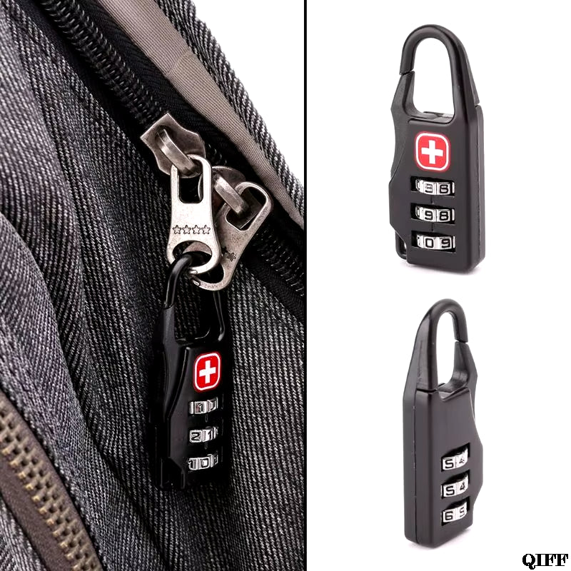 Drop Ship Swiss Cross Symbol Combination Safe Code Mini Padlock Luggage Travel Number Lock May29