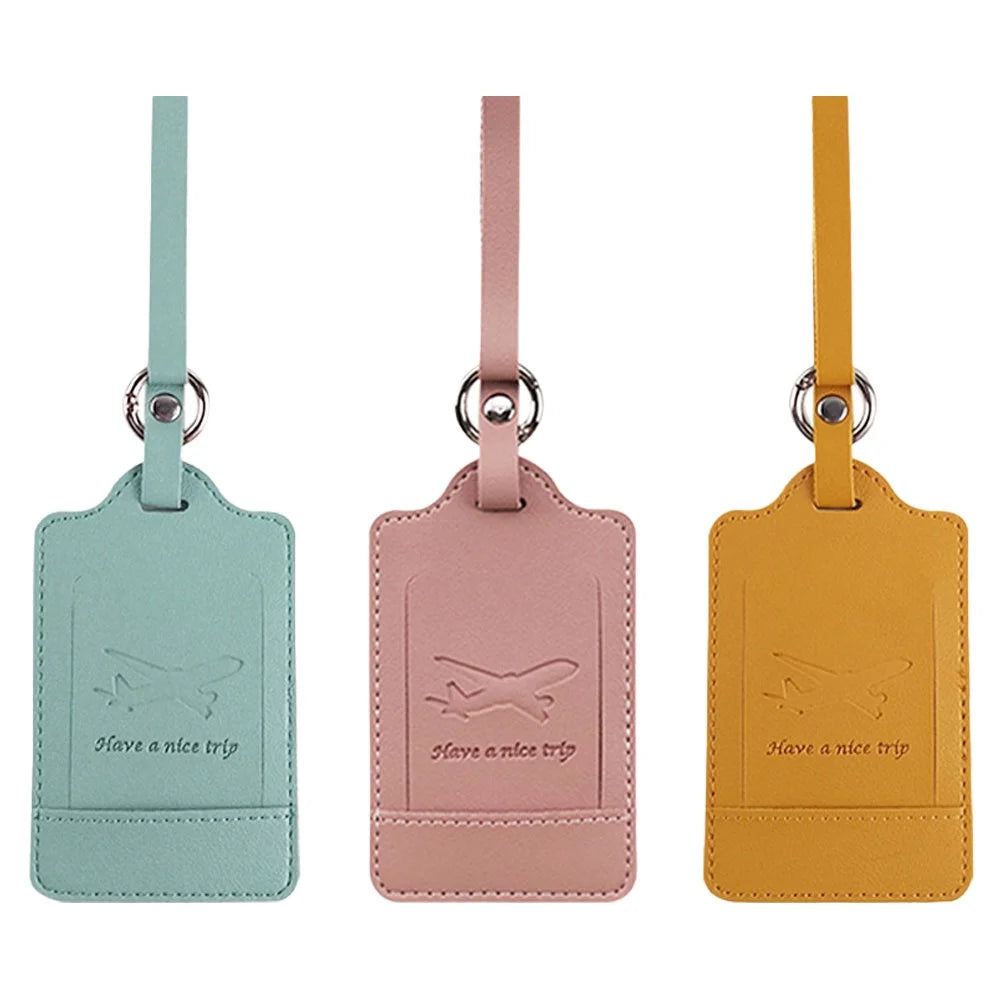 3Pcs Luggage Tags, PU Leather Luggage Tags Privacy Protection Travel Bag Labels Suitcase Tags