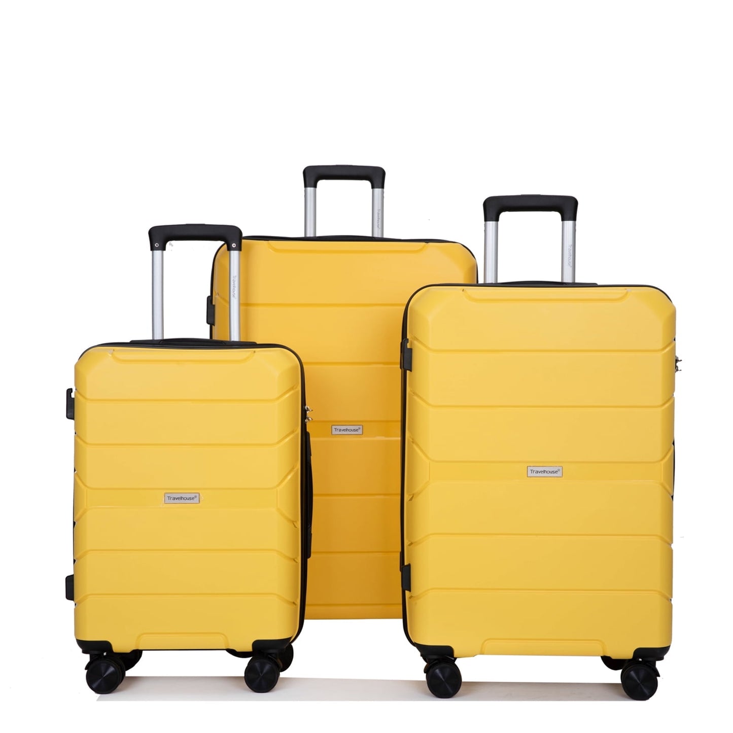 Travelhouse Hardside Luggage 3 Piece Set Hardshell Lightweight Suitcase with TSA Lock Spinner Wheels.