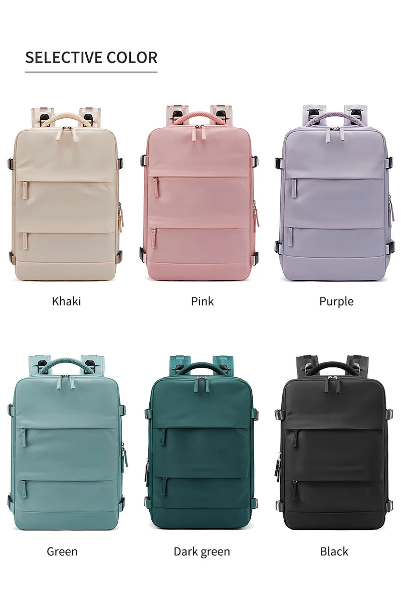 Women Laptop Backpack 15.6Inch Teenage Girl USB Charging School Backpack Independent Shoe Bag Travel Backpack Outdoor Backpack