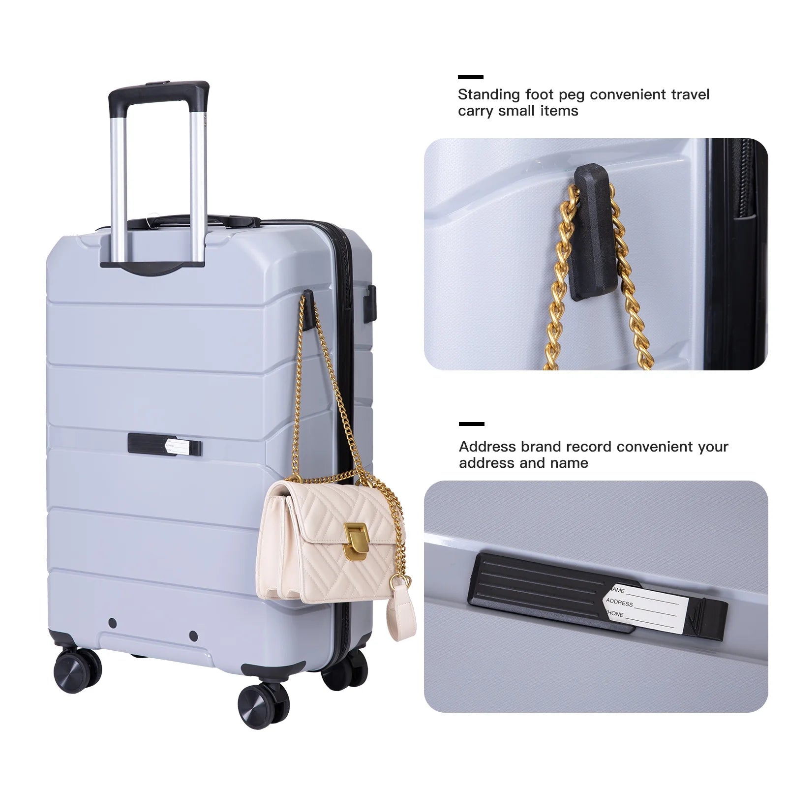 Travelhouse Hardside Luggage 3 Piece Set Hardshell Lightweight Suitcase with TSA Lock Spinner Wheels.